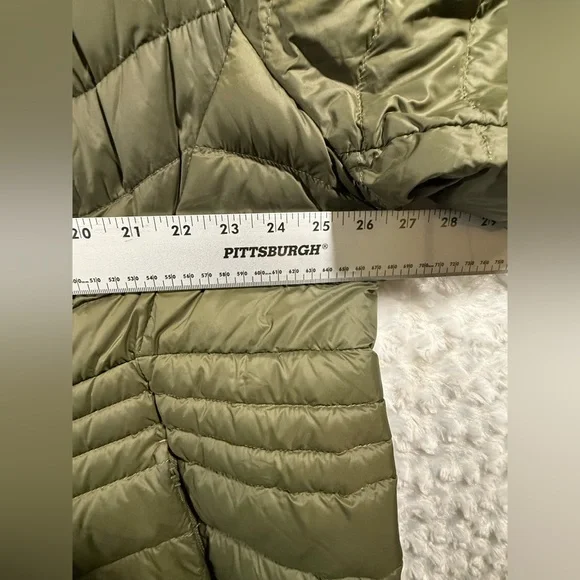 Lands End Women’s 2X Olive Green Wanderweight Packable Down Hooded Long Jacket - Picture 5 of 11